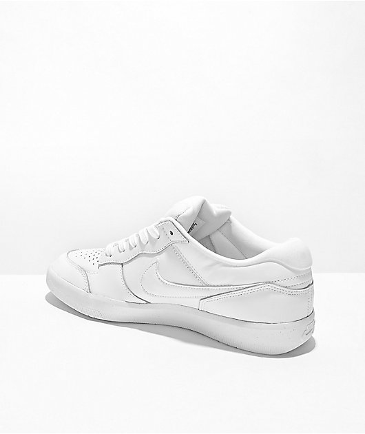 hobby Mechanically Who Nike SB Force 58 Premium Leather White Skate Shoes
