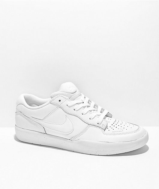 plotseling test titel Nike SB Force 58 Premium Leather White Skate Shoes