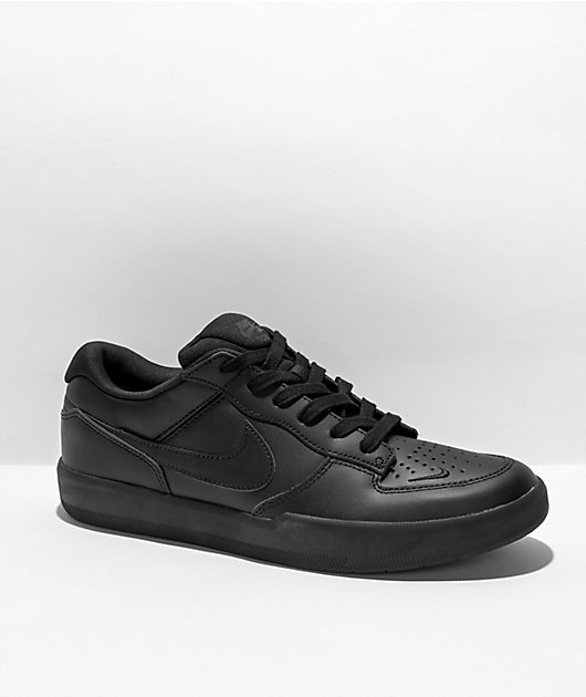 Nike SB Force 58 Prime Leather Black Skate Shoes Zumiez