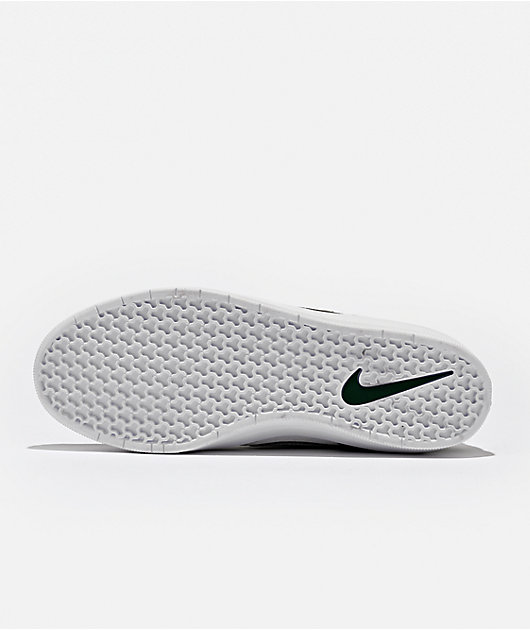 Nike SB Force 58 White, Grey & Green Skate Shoes
