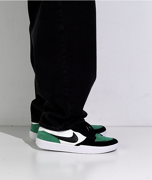 Nike SB Force 58 White, Stadium Green & Black Skate Shoes