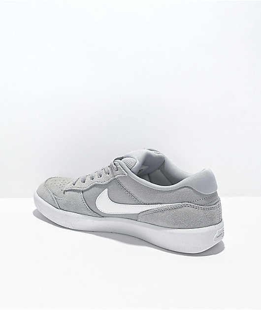 Nike SB Force 58 Wolf Grey & White Skate Shoes | Zumiez