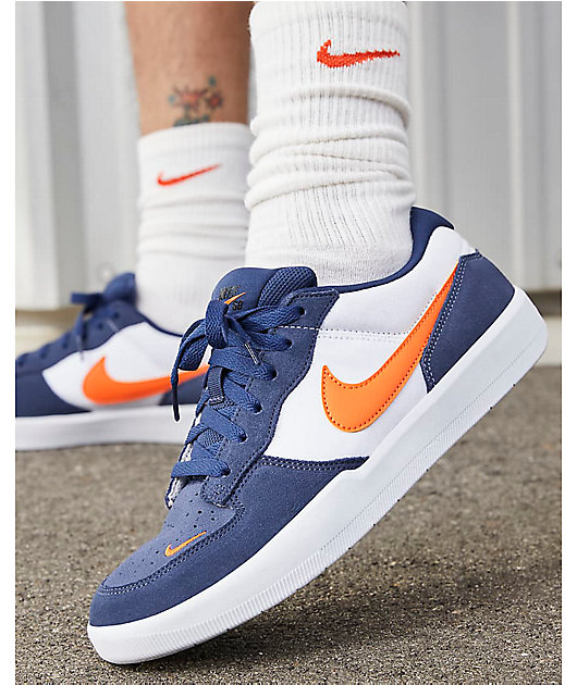 educar negativo oportunidad Nike SB Force 58 zapatos en azul marino, naranja y blanco