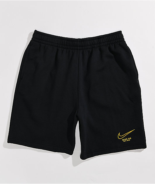 nike black gold shorts
