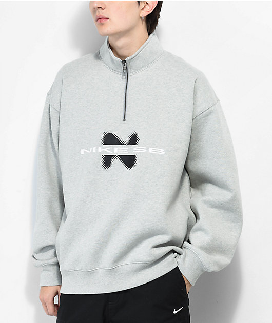 Nike grey half zip online