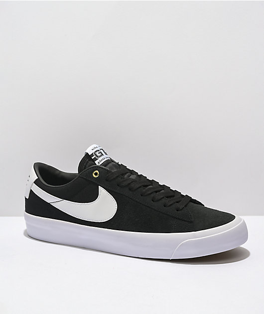 Nike SB GT Blazer Low RM Black & White Skate Shoes | Zumiez