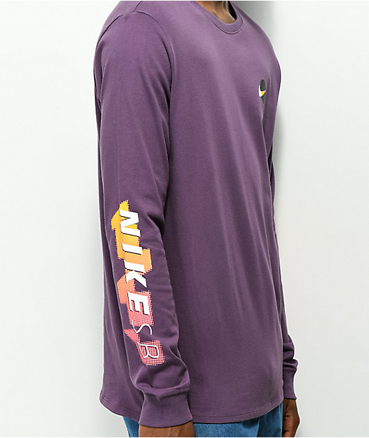 purple nike long sleeve shirt