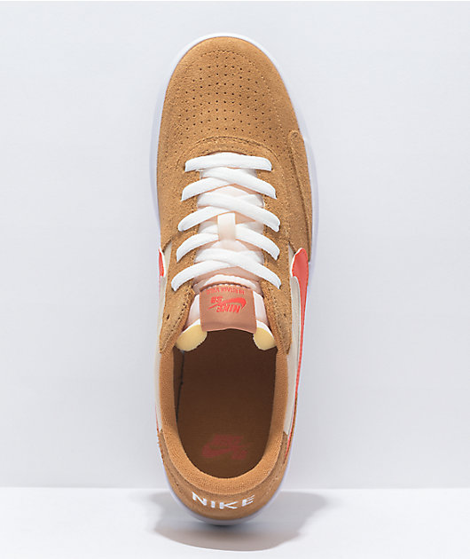 Nike SB Heritage Vulc Flax & Orange Skate Shoes