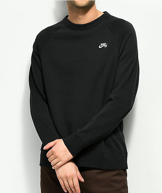 Nike SB Icon Black Crew Neck Sweatshirt 