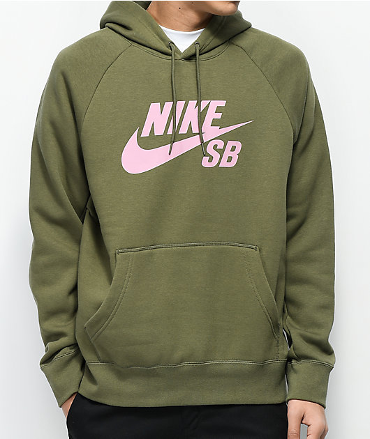 Nike SB Icon Dark Green \u0026 Pink Hoodie 
