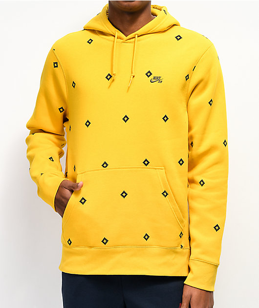 Nike SB Icon Diamond AOP Sulfur Hoodie 