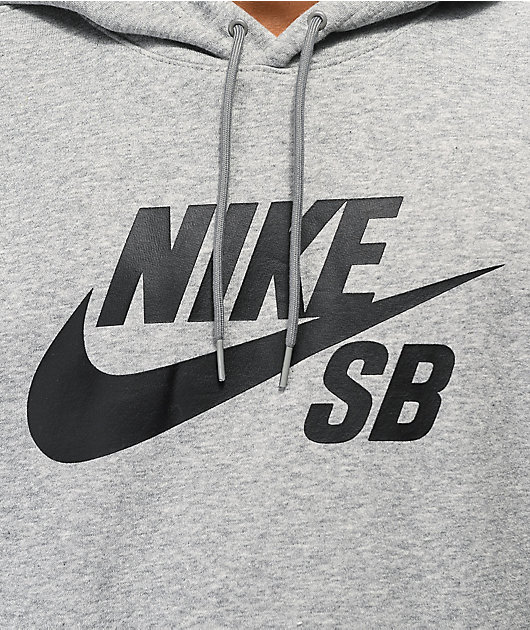 grey nike hoodie with black logo