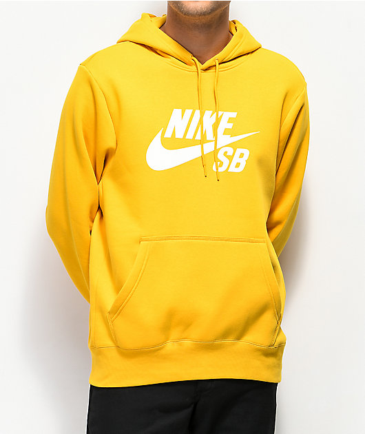 Nike SB Icon Yellow Ochre Hoodie | Zumiez