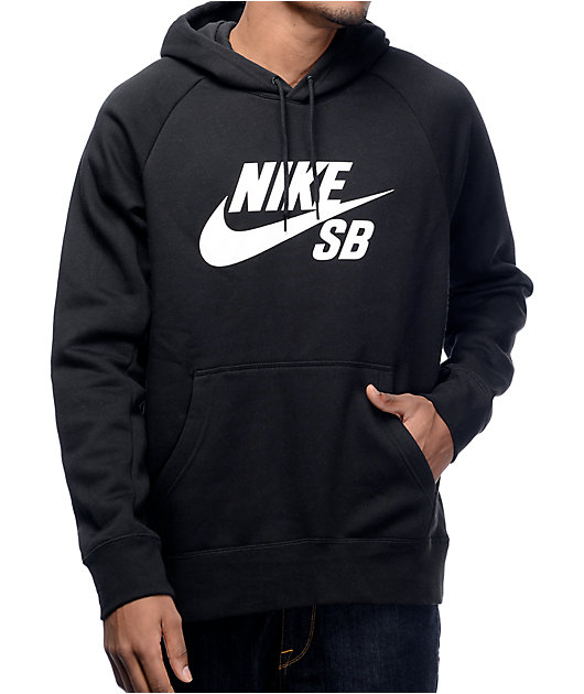 Nike SB Icon sudadera con capucha en blanco y negro | Zumiez