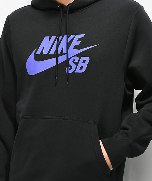 alojamiento Con fecha de hasta ahora Nike SB Icon sudadera con capucha negra y morada