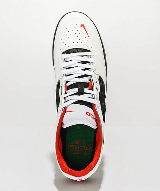 Nike SB Ishod Premium White, Black, Red & Clear Skate Shoes