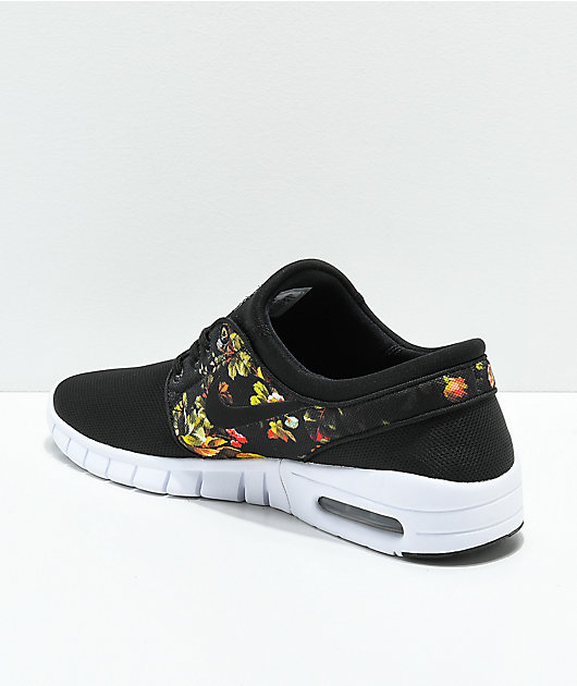 white nike shoes with flowers