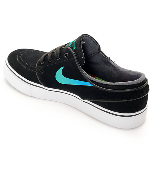 Nike SB Janoski Black & Hombre Blue Suede Women's Skate Shoes Nike SB Janoski Black & Hombre Blue Suede Women's Skate Shoes