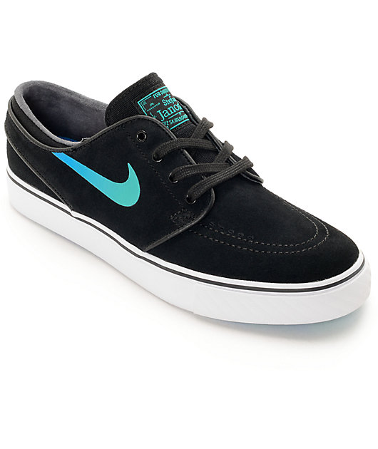 Nike SB Janoski Black & Hombre Blue Suede Women's Skate Shoes Nike SB Janoski Black & Hombre Blue Suede Women's Skate Shoes
