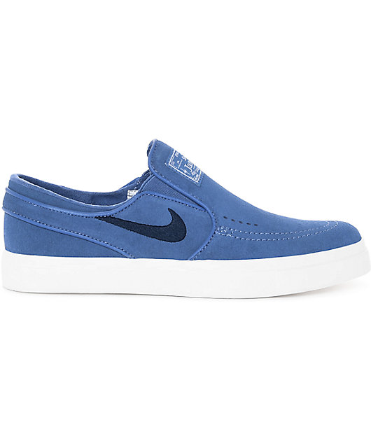 nike janoski slip on blue
