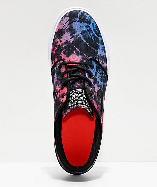 Crazy To adapt furrow Nike SB Janoski Bright Crimson & Black Tie Dye Skate Shoes