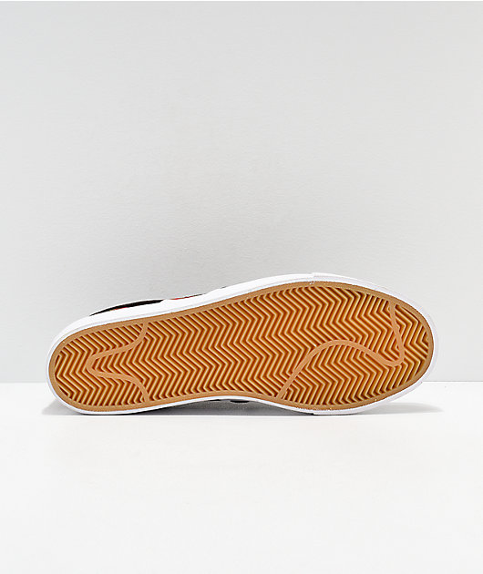 Say if Datum Nike SB Janoski Brown, White & Guatemalan Print Slip-On Skate Shoes