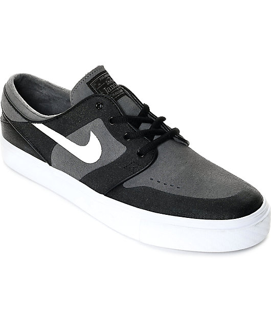 Nike SB Janoski Elite zapatos de skate en gris, blanco y negro | Zumiez