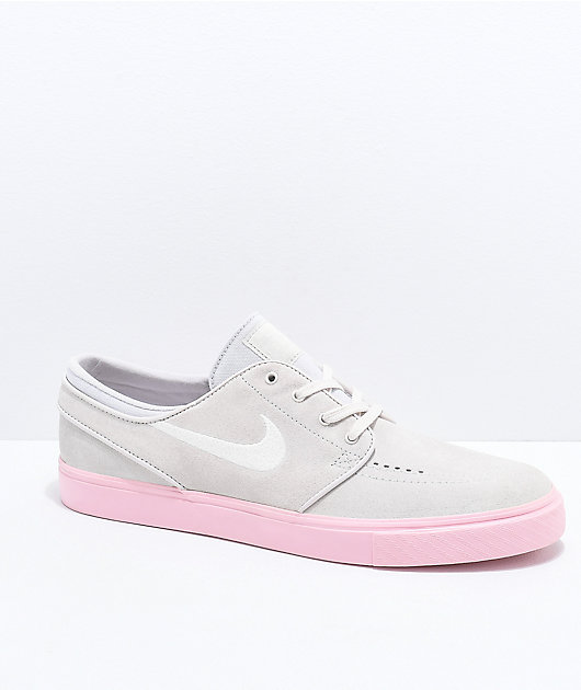 koud Ijdelheid Korst Nike SB Janoski Grey & Bubblegum Pink Suede Skate Shoes