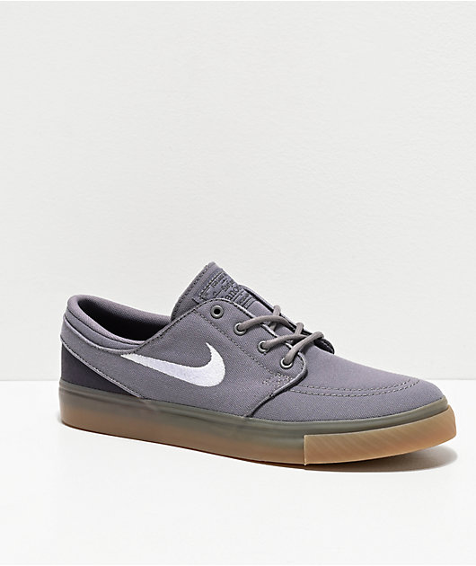 Robusto Bolsa masa Nike SB Janoski Grey & Gum Canvas Skate Shoes