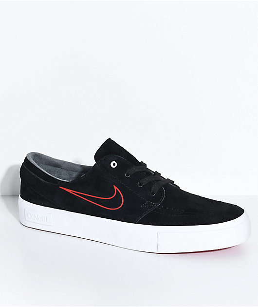 Nike SB Janoski High Tape O'Neill Black, Red \u0026 White Skate Shoes | Zumiez