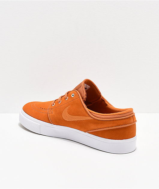 deuropening Markeer wraak Nike SB Janoski Orange & White Suede Skate Shoes