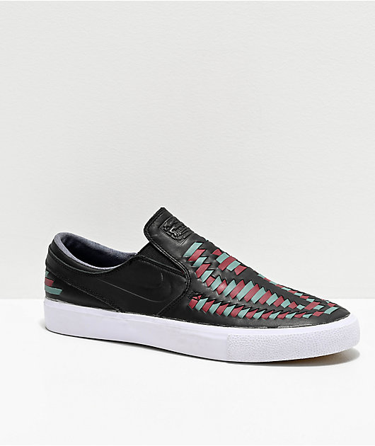 Lil Berg infrastructuur Nike SB Janoski Premium Crafted Black Slip On Skate Shoes