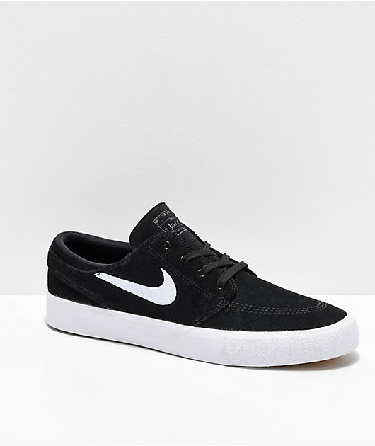 yo mismo En la cabeza de hasta ahora Nike SB Janoski RM Black & White Suede Skate Shoes