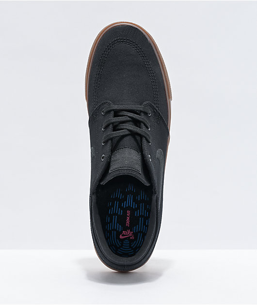 nike sb janoski black & gum skate shoes
