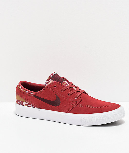A la verdad Desviarse Superioridad Nike SB Janoski RM Patchwork Cedar Red & White Skate Shoes