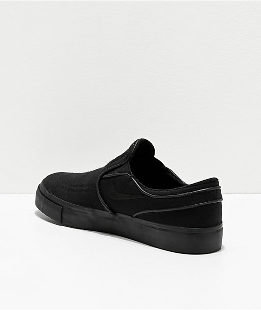 Nike SB Janoski Slip-On All Black Skate Shoes