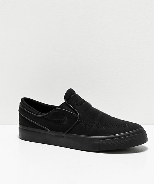 lector Ciencias Sociales Rancio Nike SB Janoski Slip-On All Black Skate Shoes