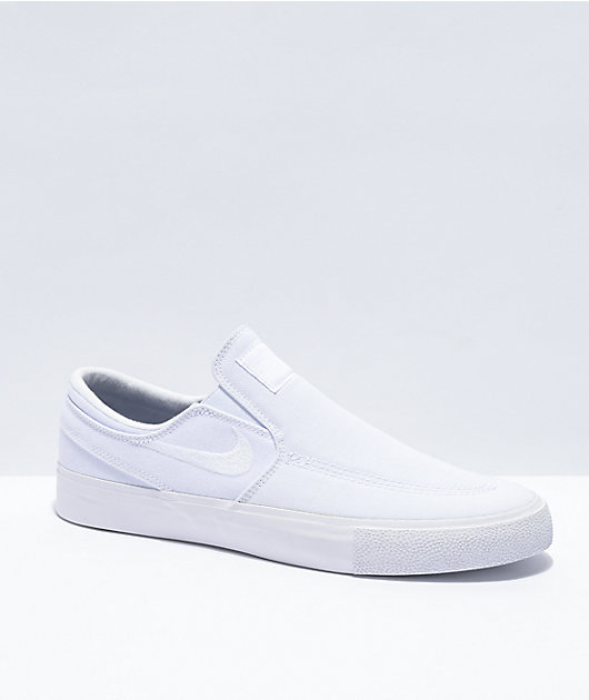 Nike SB Janoski Slip-On White Canvas Skate Shoes
