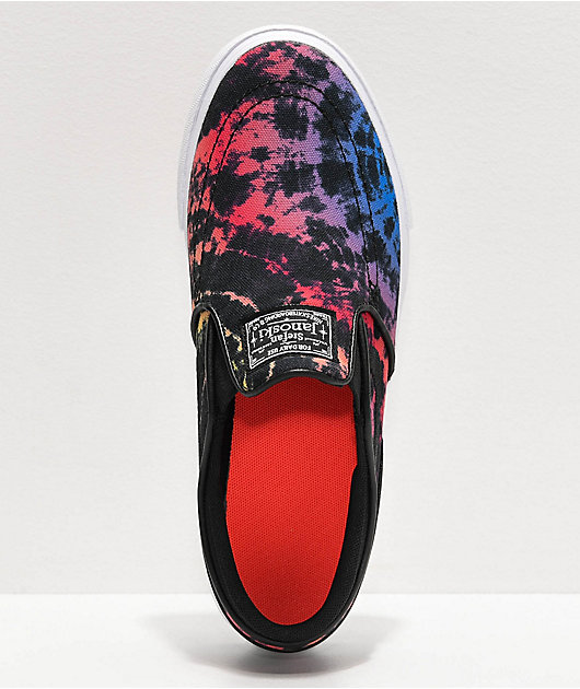 Nike SB Janoski Slip-On zapatos de skate tie dye negro, rojo