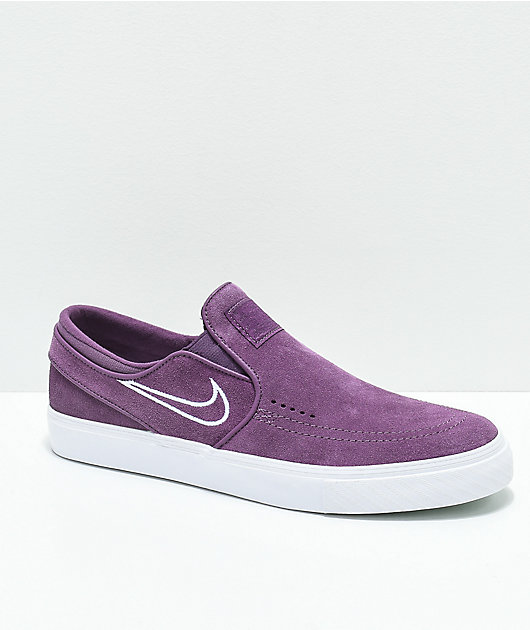 Nike SB Janoski Slip-On zapatos de skate morados y blancos | Zumiez