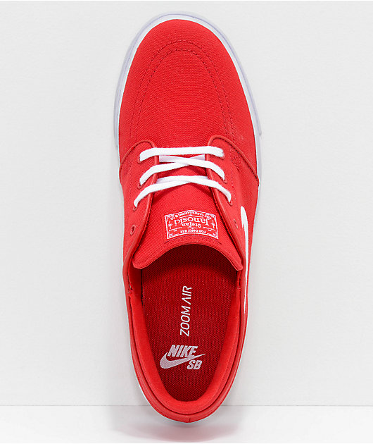 nike sb janoski university red canvas skate shoes