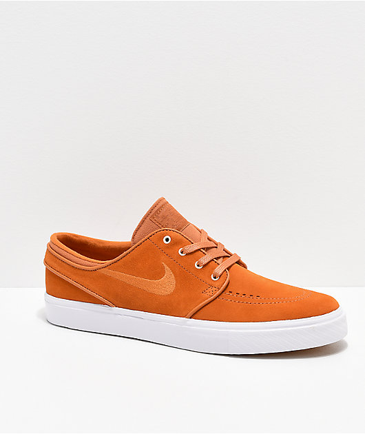 Nike SB Janoski zapatos de skate de ante naranja y blanco | Zumiez