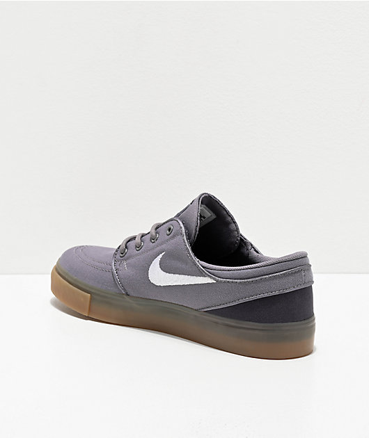 Activamente Cantidad de medallista Nike SB Janoski zapatos de skate de lienzo gris y goma