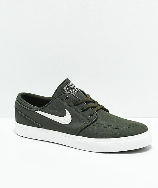 Nike SB Janoski zapatos de skate de lienzo ripstop en verde y blanco |  Zumiez