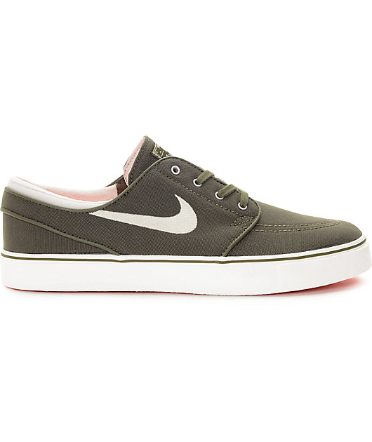 Nike SB Janoski zapatos de skate en verde oscuro y blanco | Zumiez