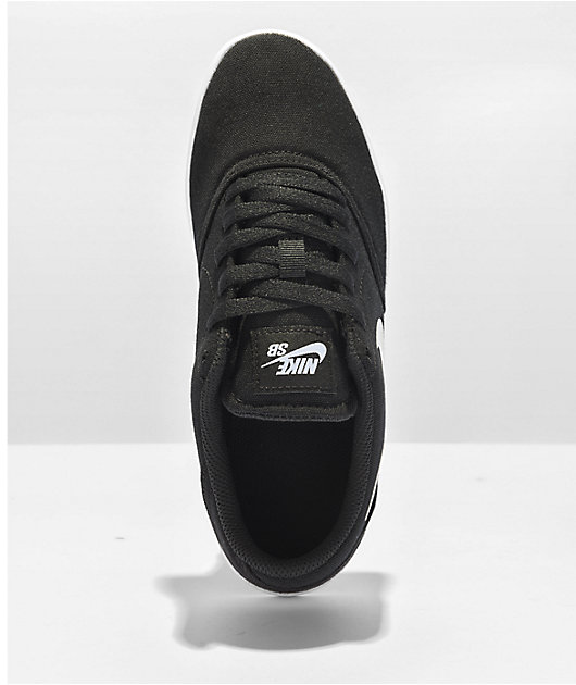 Nike sb black and store white check solar canvas trainers