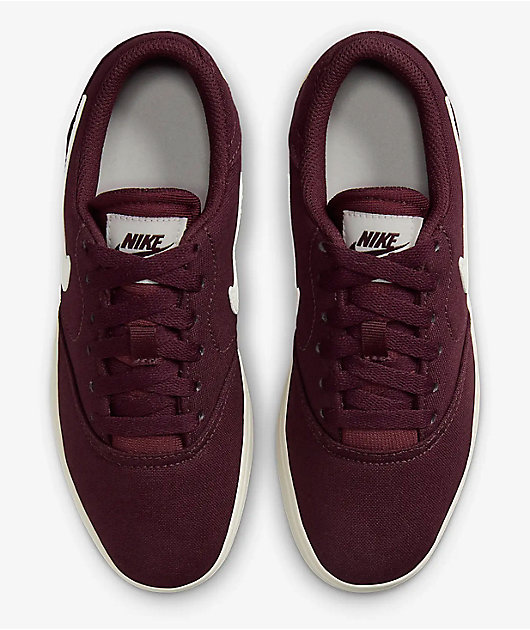 Nike SB Kids Check Canvas Burgundy Crush Sail Skate Shoes