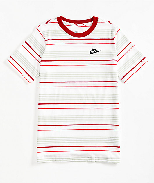 Nike red and white striped shirt hotsell