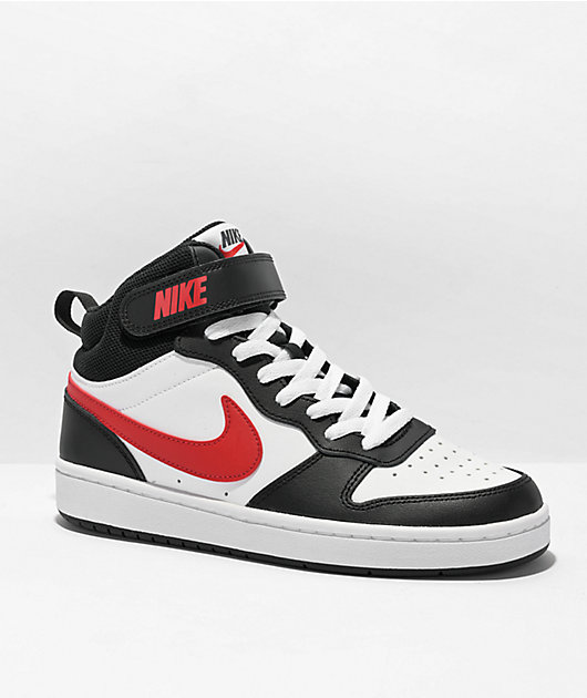 Obligar Broma Insustituible Nike SB Kids Court Borough Mid 2 White, Red, & Black Shoes