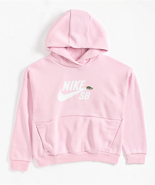 Nike SB Kids Icon EasyOn Pink Hoodie Zumiez